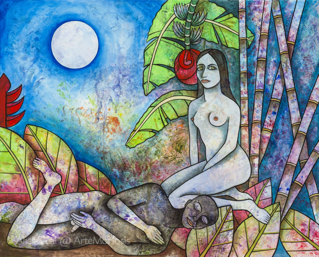 Mujer y luna - Alicia Leal